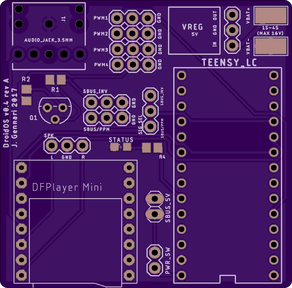 The DroidOS circuit board for our R2-D2 project