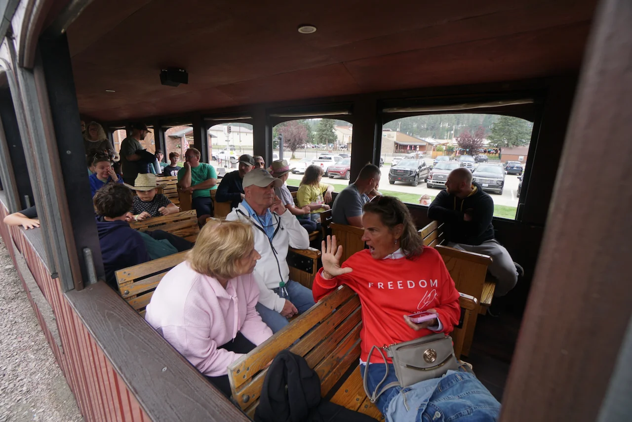 The family aboard the 1880 Train