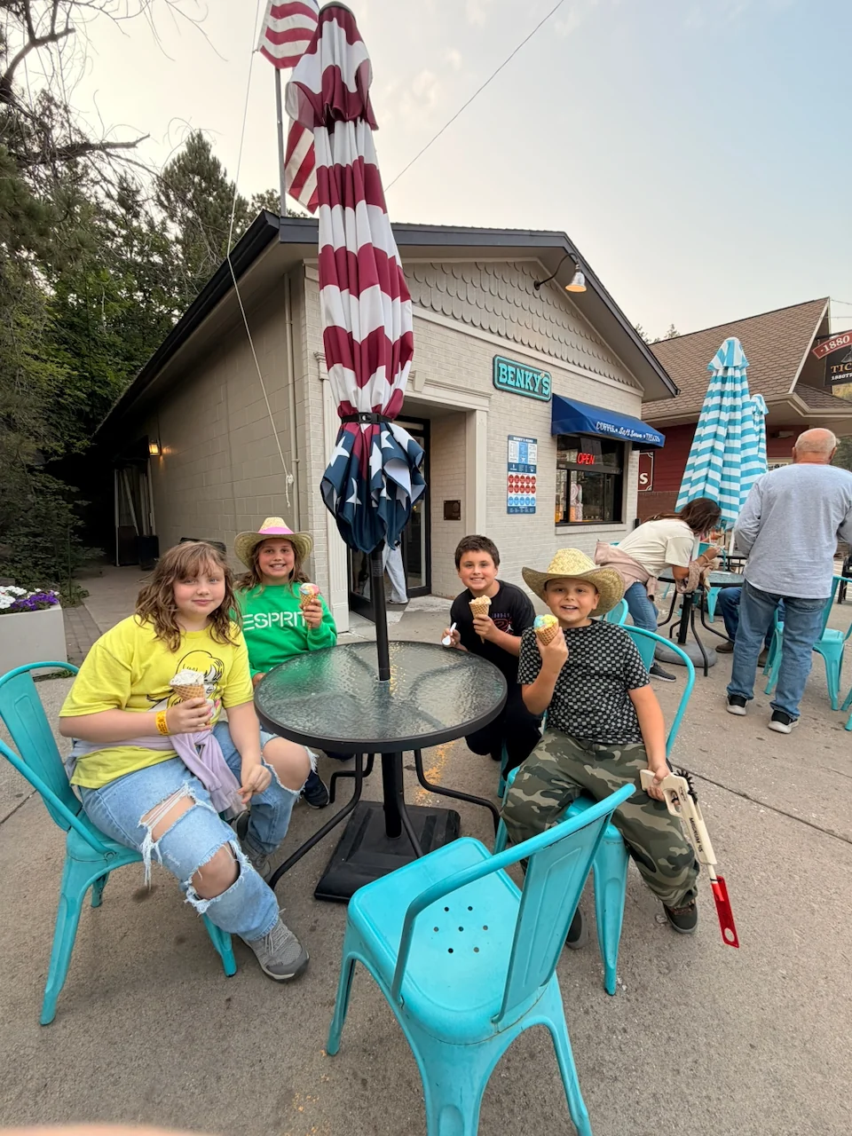 The kids continuing the trip&rsquo;s ice cream streak in Keystone